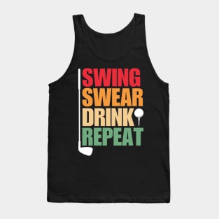 Swing Swear Drink Repeat Golf Tank Top